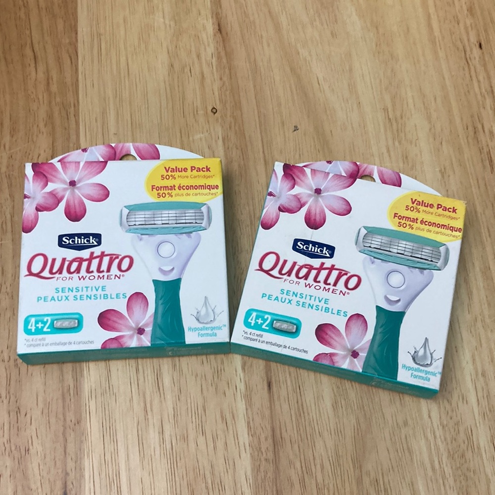 Schick Quattro for Women Sensitive Razor refills - qty 2